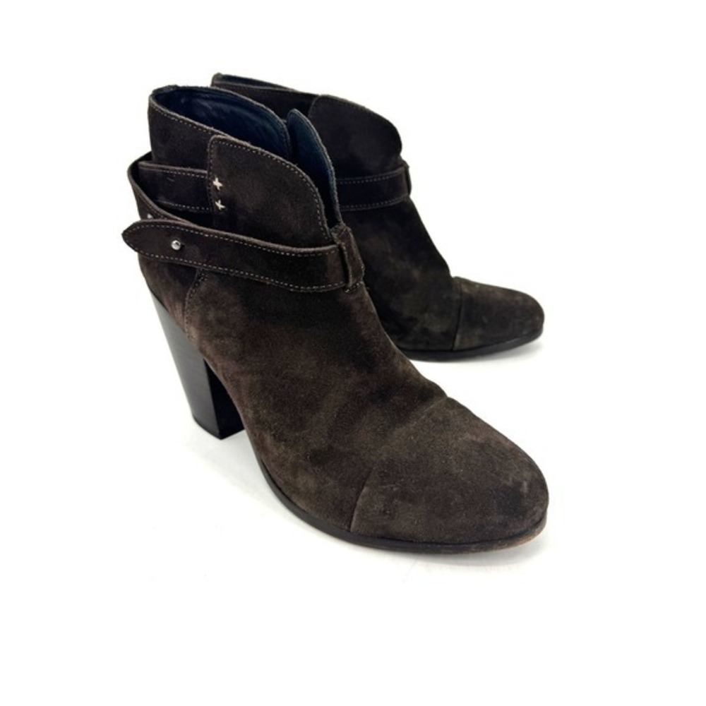 Rag & Bone Harrow Brown Suede Ankle Boots‎ Block Heel Size 39 Made in Italy